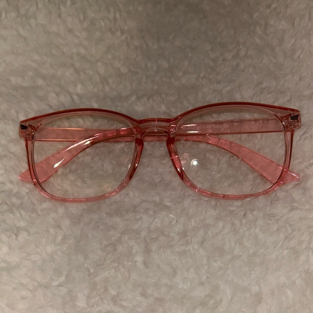 Pink Square Blue Light Glasses NEW
